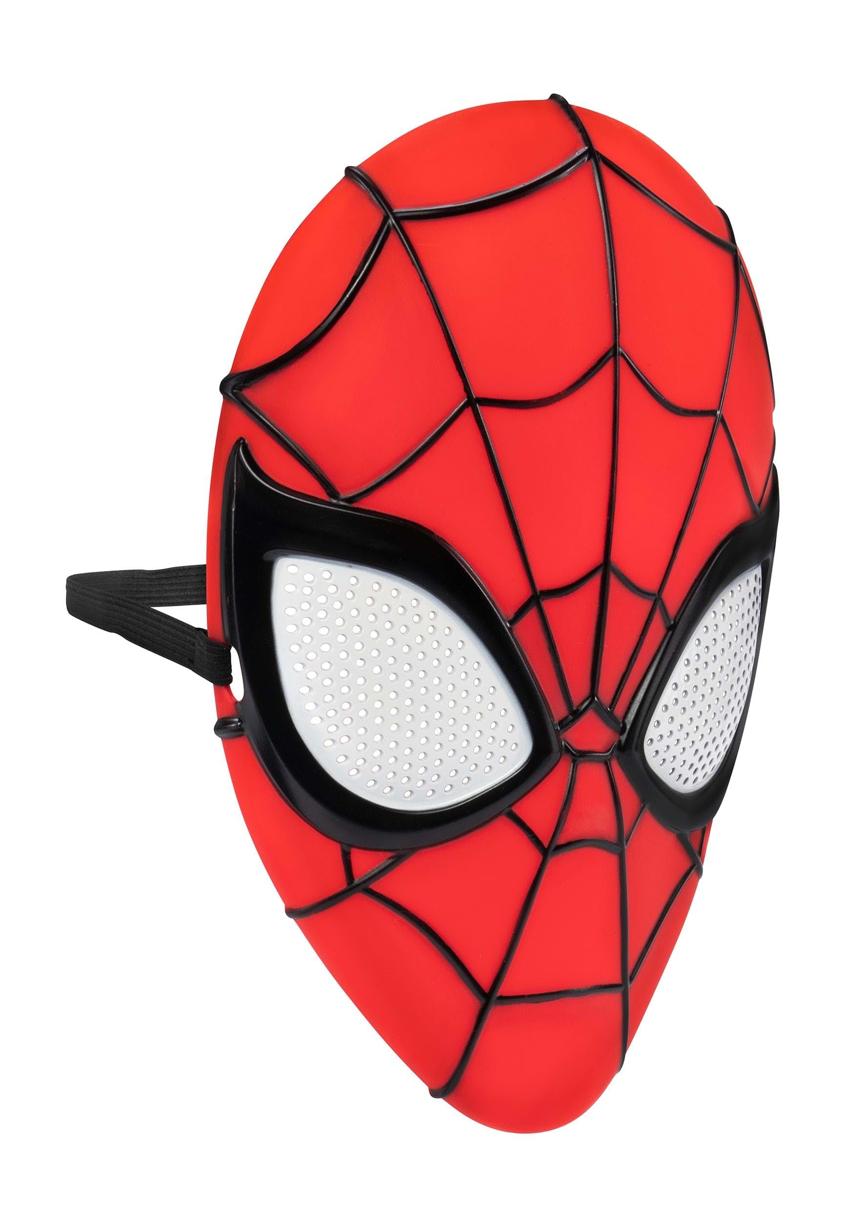 Jazwares Marvel Youth Spider-Man 3D Plastic Mask with Elastic Strap – Standard Size