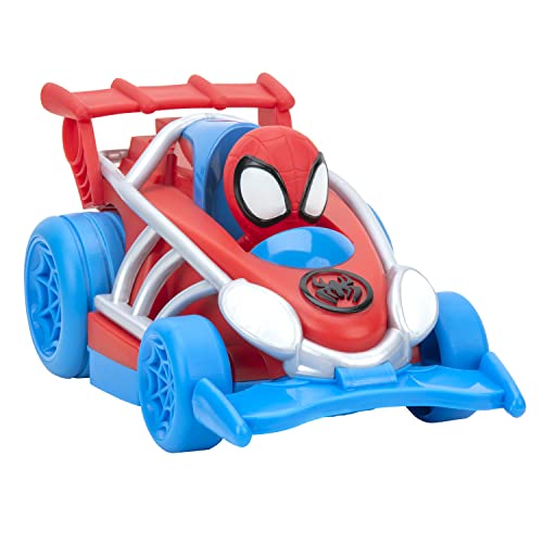 Jazwares Spidey and His Amazing Friends Webbed Wheelie Vehicle – Pull-Back Toy Car with Wheelie Action