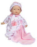 JC Toys Berenguer 11-Inch Asian La Baby Doll with Removable Outfit and Accessories