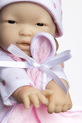 JC Toys Berenguer 11-Inch Asian La Baby Doll with Removable Outfit and Accessories