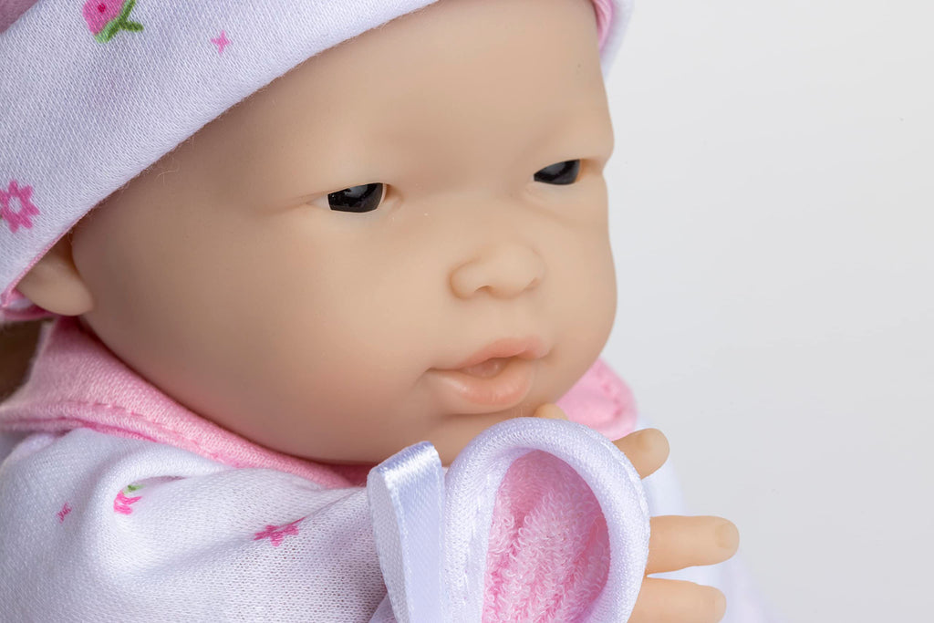 JC Toys Berenguer 11-Inch Asian La Baby Doll with Removable Outfit and Accessories