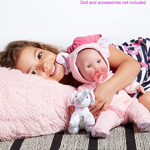 JC Toys Berenguer Boutique Pink Elephant Hooded Onesie for 14-16 Inch Dolls