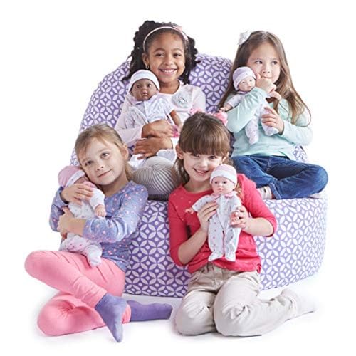 JC Toys La Baby African American 11-Inch Soft Baby Doll with Purple Outfit and Accessories for Toddlers 12 Months+