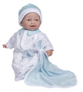 JC Toys La Baby Caucasian Baby Doll Set – 11-Inch Soft Body Doll with Removable Blue Outfit and Accessories