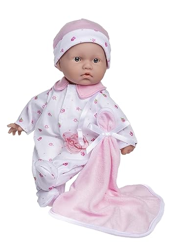 JC Toys La Baby Caucasian Baby Doll Set – 11-Inch Washable Soft Doll with Removable Pink Outfit, Hat & Blanket for Toddlers 12 Months+