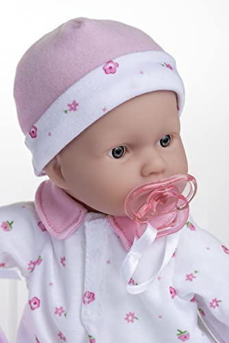 JC Toys La Baby Caucasian Baby Doll Set – 11-Inch Washable Soft Doll with Removable Pink Outfit, Hat & Blanket for Toddlers 12 Months+