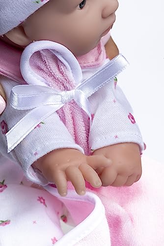 JC Toys La Baby Caucasian Baby Doll Set – 11-Inch Washable Soft Doll with Removable Pink Outfit, Hat & Blanket for Toddlers 12 Months+
