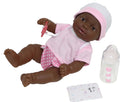 JC Toys La Newborn Nursery 7-Piece Doll Gift Set - 12" African American Baby Doll with Accessories, Pink, Ages 2+
