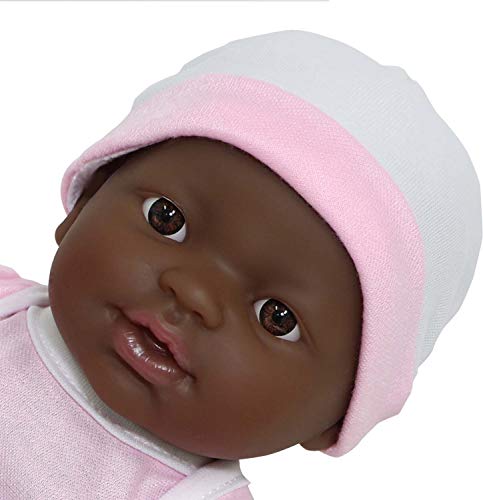 JC Toys La Newborn Nursery 7-Piece Doll Gift Set - 12" African American Baby Doll with Accessories, Pink, Ages 2+