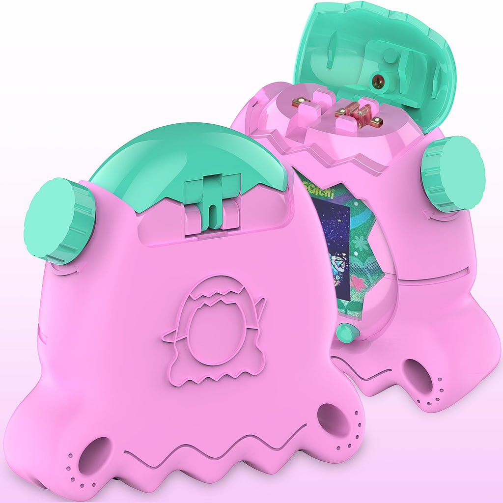 JCHPINE Pink Silicone Case for Tamagotchi Paradise with Stand, Screen Protector, and Lanyard
