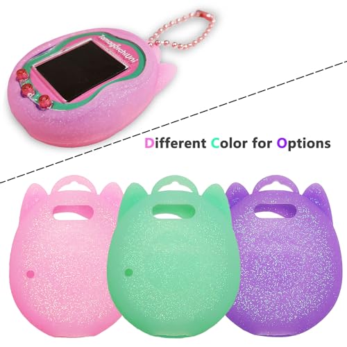 JCHPINE Pink Silicone Case + Screen Protector for Tamagotchi Uni (Includes Lanyard Replacement)