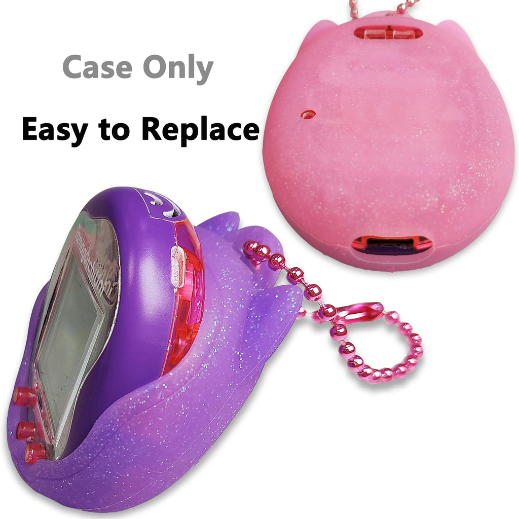JCHPINE Pink Silicone Case + Screen Protector for Tamagotchi Uni (Includes Lanyard Replacement)