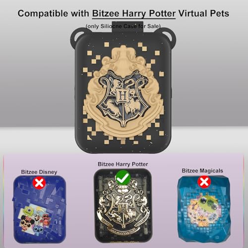JCHPINE Silicone Cover Case for Harry Potter Bitzee – Protective Skin with Lanyard, Black