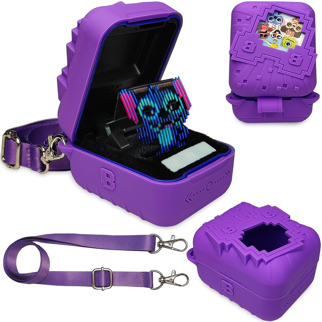 JCHPINE Silicone Cover for Bitzee Disney Digital Pet – Purple Protective Skin with Lanyard