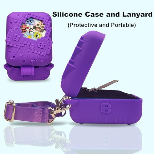 JCHPINE Silicone Cover for Bitzee Disney Digital Pet – Purple Protective Skin with Lanyard