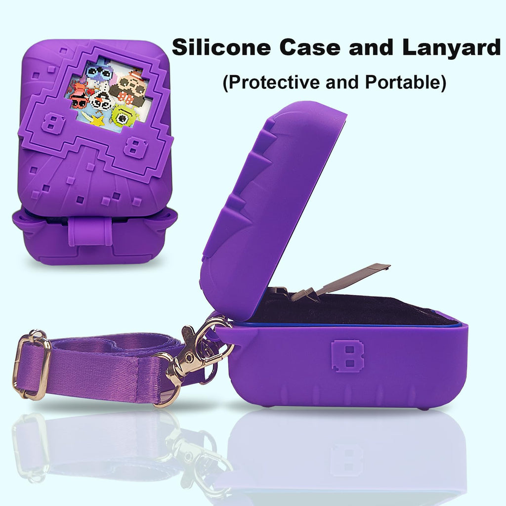 JCHPINE Silicone Cover for Bitzee Disney Digital Pet – Purple Protective Skin with Lanyard