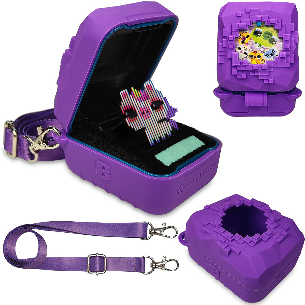 JCHPINE Silicone Cover for Bitzee Magicals - Purple Protective Case with Lanyard