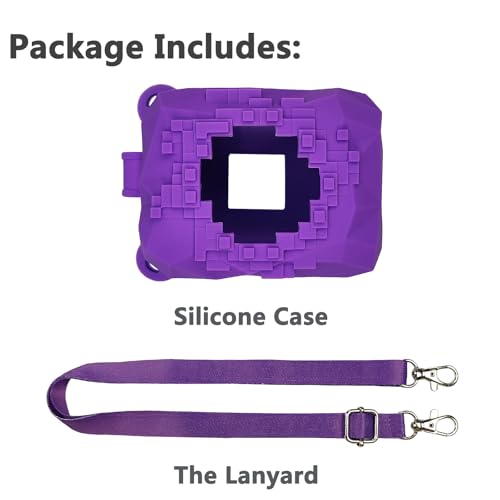 JCHPINE Silicone Cover for Bitzee Magicals - Purple Protective Case with Lanyard