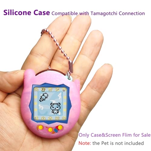 JCHPINE Silicone Cover & Screen Protector for Tamagotchi Connection – Pink