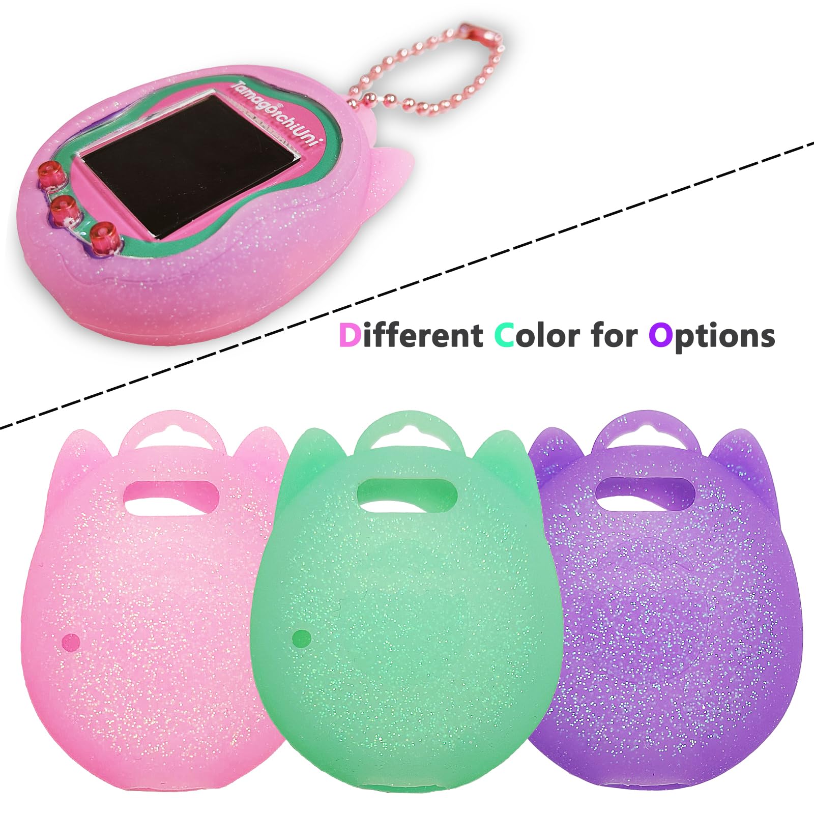 JCHPINE Teal Silicone Case for Tamagotchi Uni with Screen Protector and Color Chain