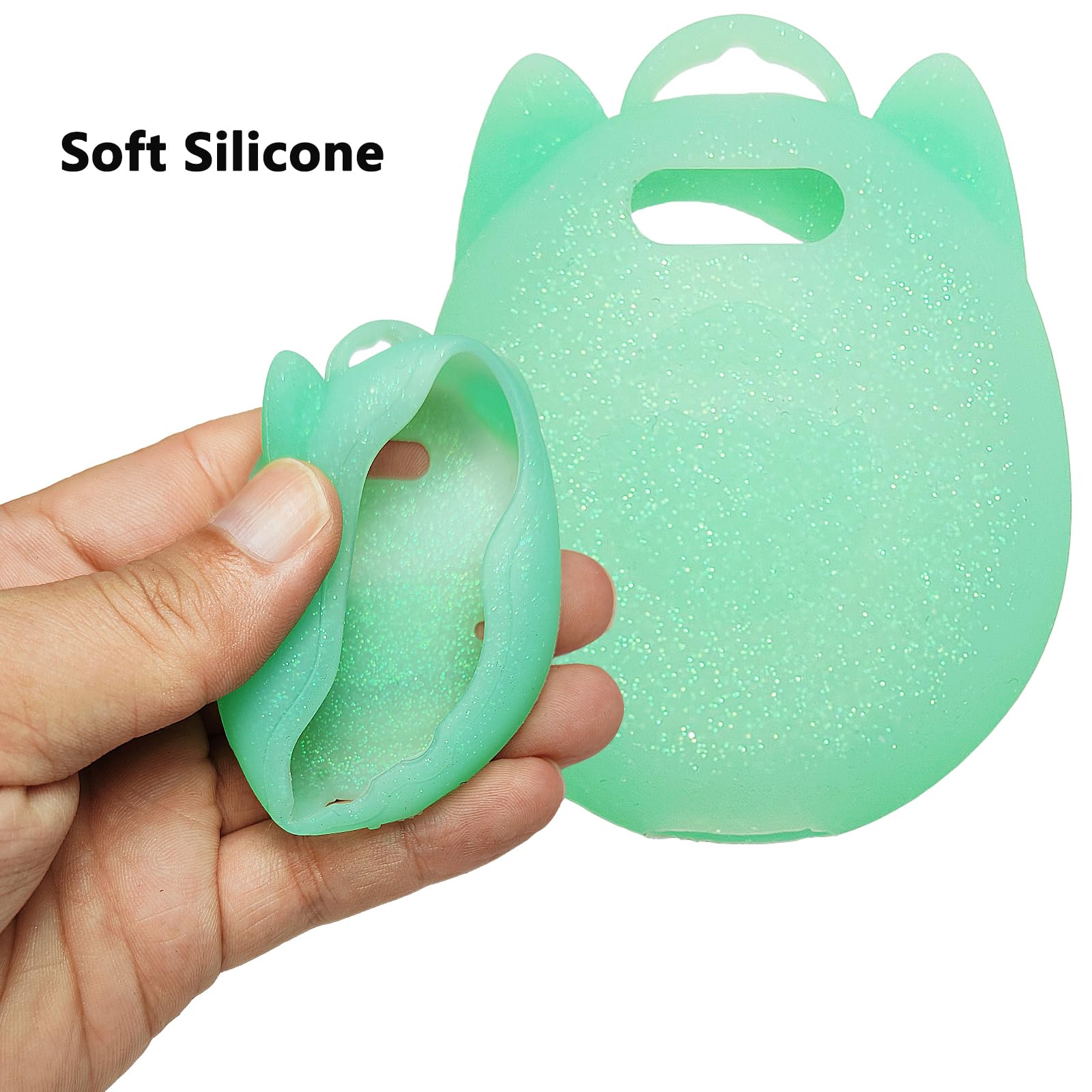 JCHPINE Teal Silicone Case for Tamagotchi Uni with Screen Protector and Color Chain