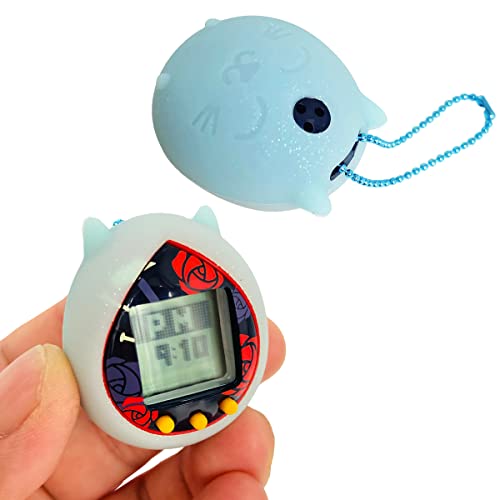 JCHPINE Transparent Blue Silicone Cover for Jujutsu Kaisen Tamagotchi Nano, Also Fits Hello Kitty and PAC-Man (Case Only)