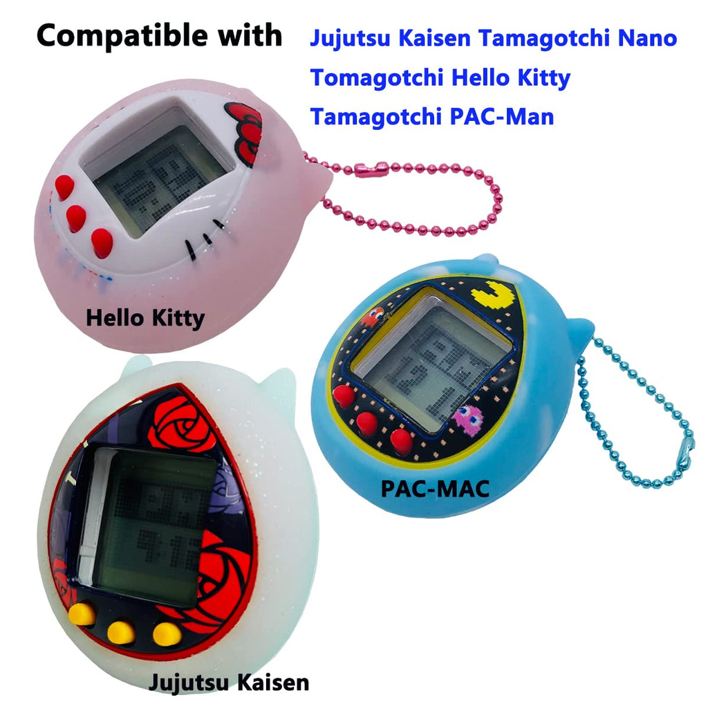 JCHPINE Transparent Blue Silicone Cover for Jujutsu Kaisen Tamagotchi Nano, Also Fits Hello Kitty and PAC-Man (Case Only)