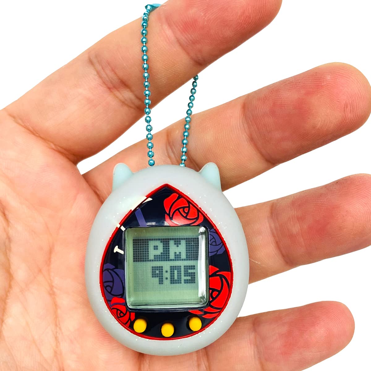 JCHPINE Transparent Blue Silicone Cover for Jujutsu Kaisen Tamagotchi Nano, Also Fits Hello Kitty and PAC-Man (Case Only)