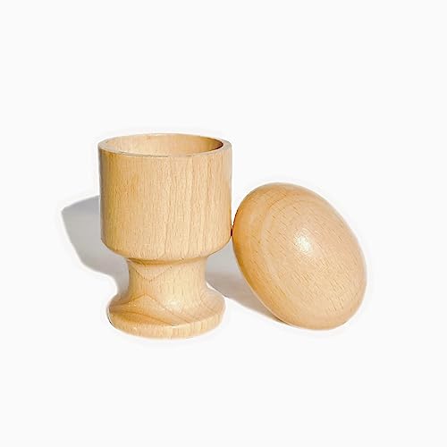 JE JOUE Wooden Egg and Cup – Montessori Toddler Toy for Fine Motor Skills