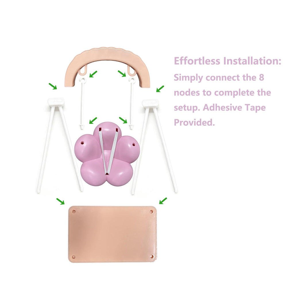 JEADAVOE Miniature Cloud Pink Swing Chair for Labubu 15-17cm Dolls (Doll Not Included)