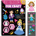 Jectivs Foil Art Kit for Kids: No Mess DIY Craft Set with 80 Foil Sheets, Princess & Mermaid Dress Up, Travel Activity for Ages 4-9