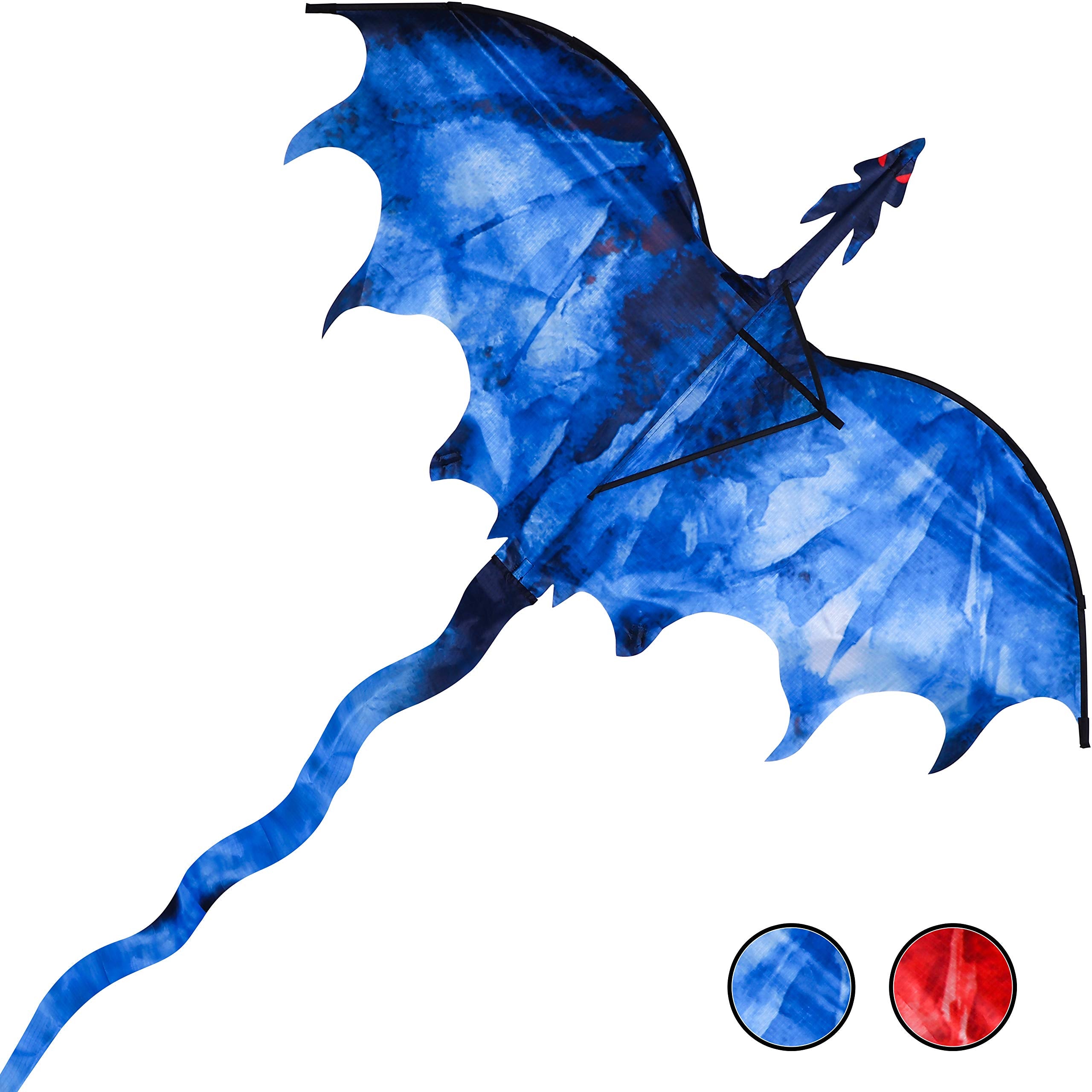JEKOSEN Ice Dragon Kite - 54" Huge Single Line with 161" Tail, Easy to Fly for Kids and Adults