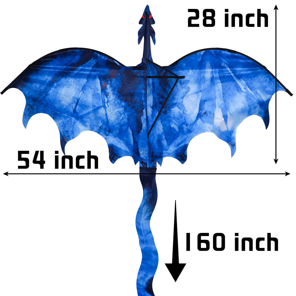 JEKOSEN Ice Dragon Kite - 54" Huge Single Line with 161" Tail, Easy to Fly for Kids and Adults