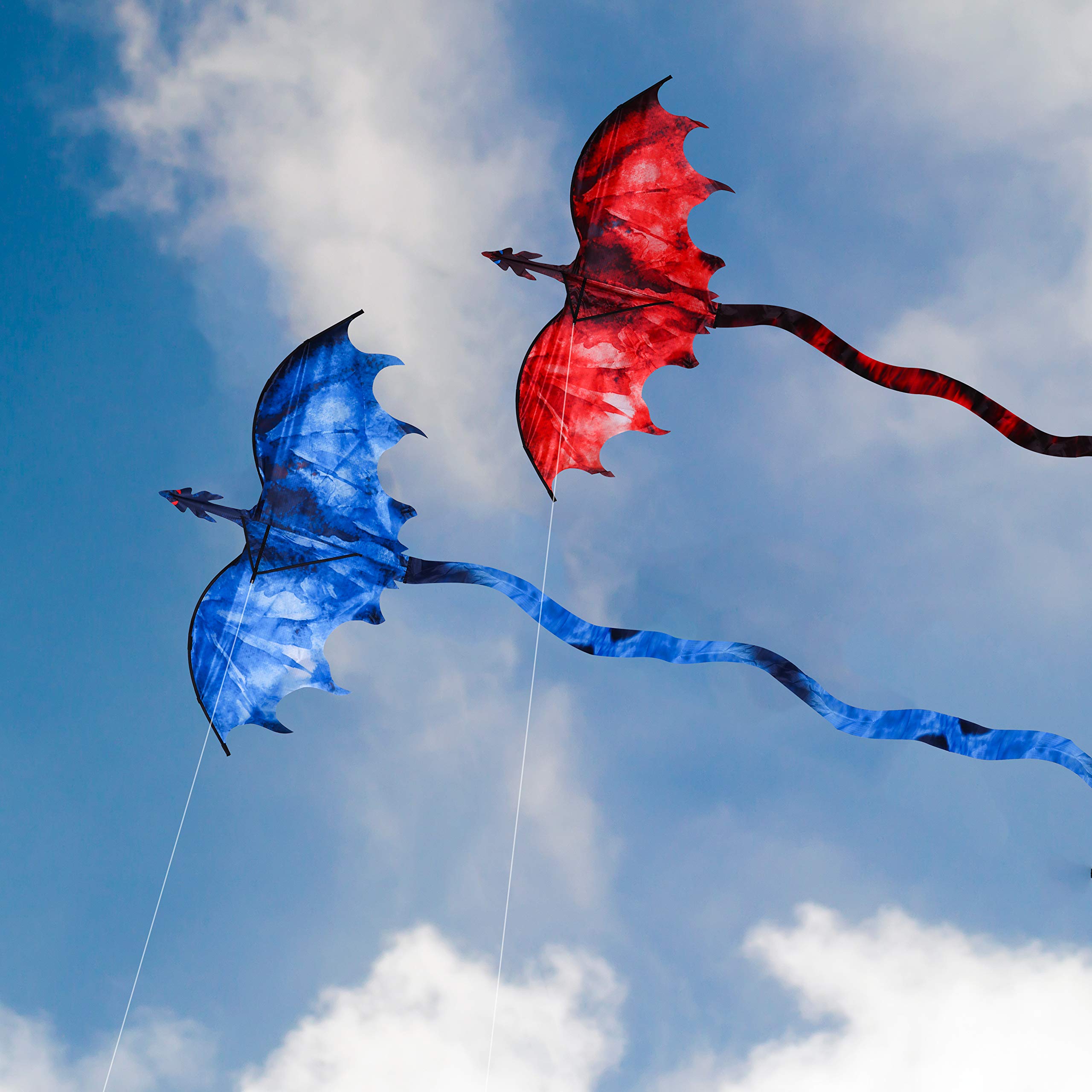 JEKOSEN Ice Dragon Kite - 54" Huge Single Line with 161" Tail, Easy to Fly for Kids and Adults