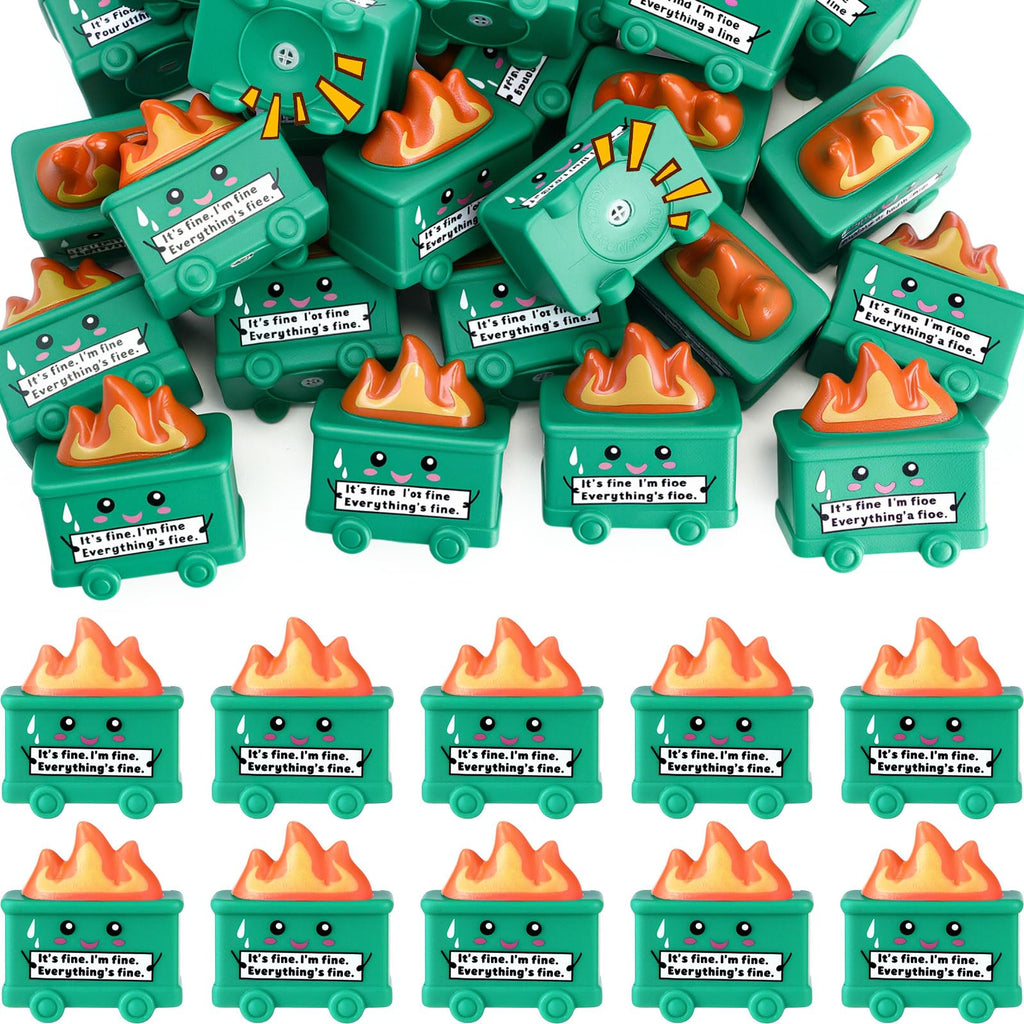 JellyArch 100 Pack Green Mini Dumpster Squeeze Toys – Novelty Stress Relief Fidget Gifts