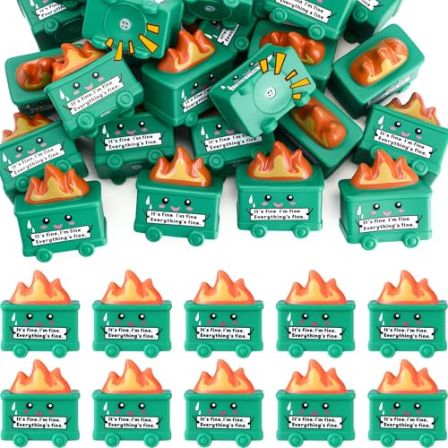 JellyArch 100 Pack Green Mini Dumpster Squeeze Toys – Novelty Stress Relief Fidget Gifts