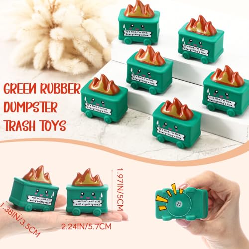 JellyArch 100 Pack Green Mini Dumpster Squeeze Toys – Novelty Stress Relief Fidget Gifts