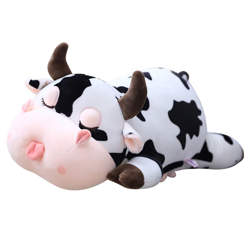 Jensquaify Cow Stuffed Animal Plush Pillow – 11.8 Inches Stretch Velvet Cuddle Toy
