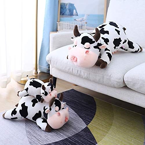Jensquaify Cow Stuffed Animal Plush Pillow – 11.8 Inches Stretch Velvet Cuddle Toy