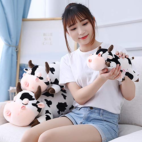 Jensquaify Cow Stuffed Animal Plush Pillow – 11.8 Inches Stretch Velvet Cuddle Toy