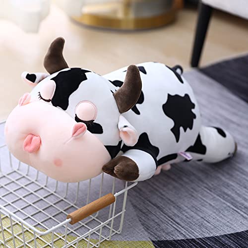 Jensquaify Cow Stuffed Animal Plush Pillow – 11.8 Inches Stretch Velvet Cuddle Toy