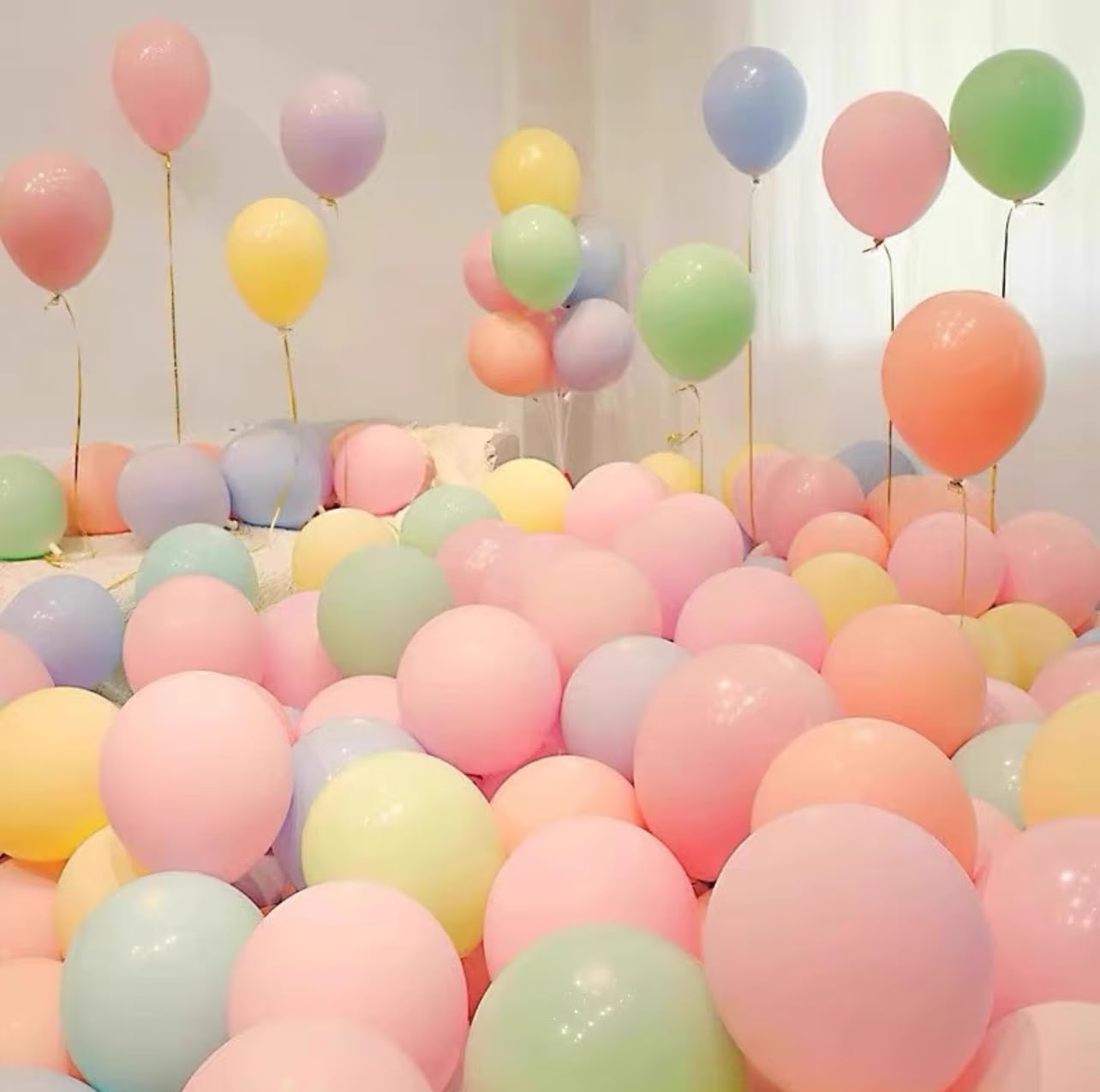 JerDorgo 300 Pastel Balloons - 5 & 10 Inch Latex Assorted Colors for Birthday Baby Shower Wedding
