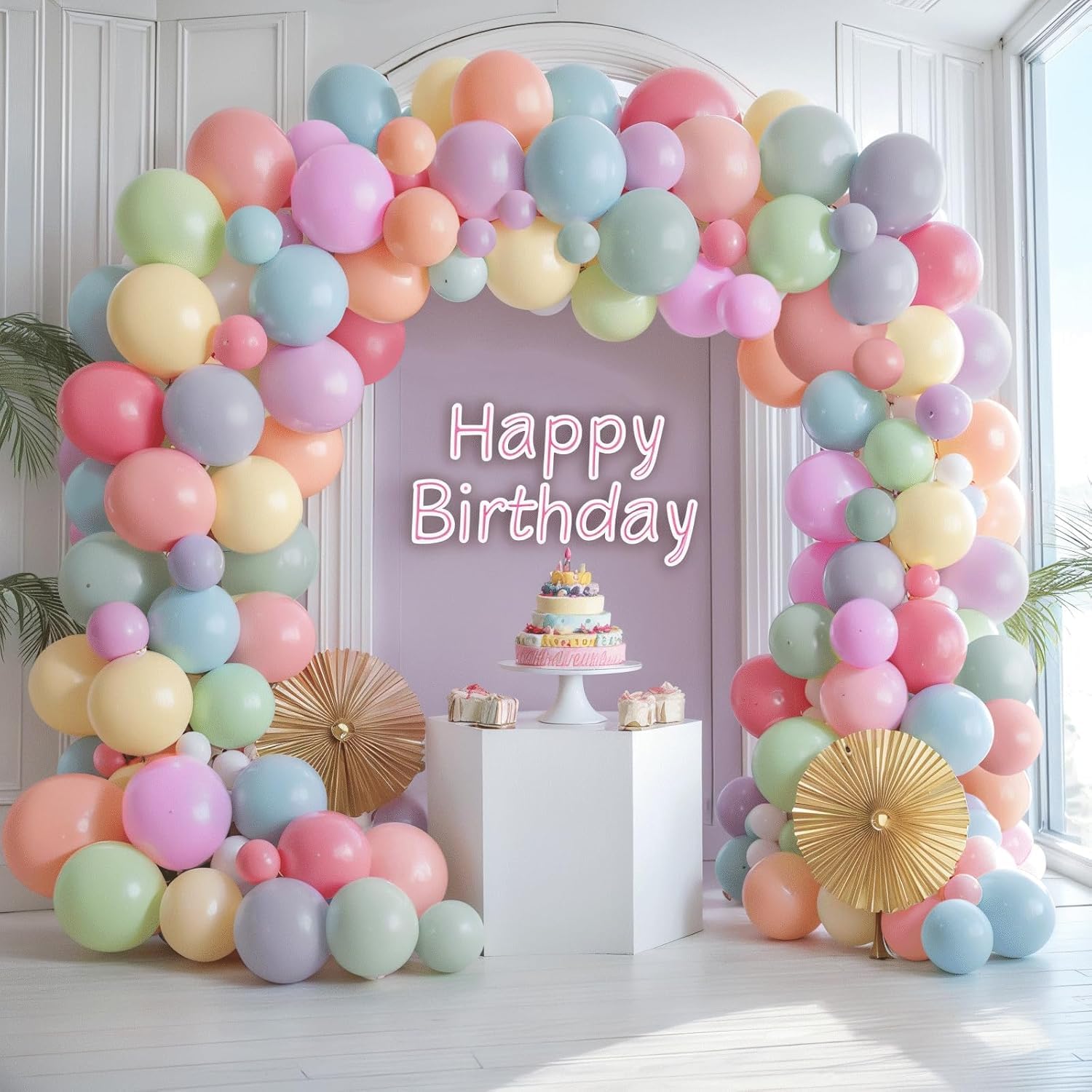 JerDorgo 300 Pastel Balloons - 5 & 10 Inch Latex Assorted Colors for Birthday Baby Shower Wedding