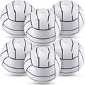 Jerify 12 Inch Inflatable Volleyballs - 6 Pack White/Black Stripe Beach Balls for Pool Party Supplies