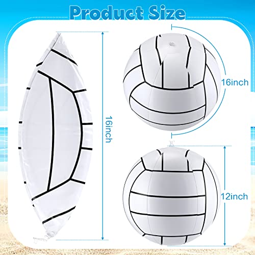 Jerify 12 Inch Inflatable Volleyballs - 6 Pack White/Black Stripe Beach Balls for Pool Party Supplies