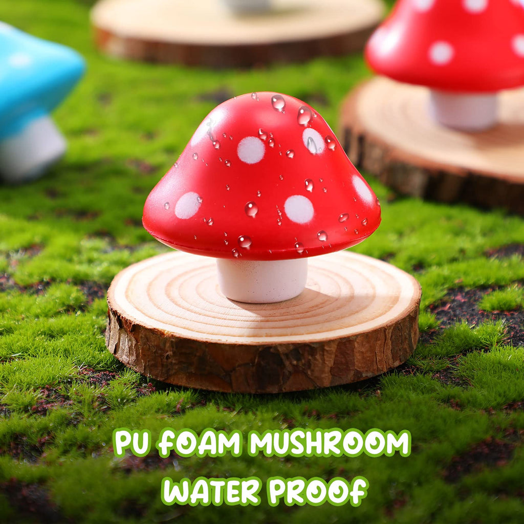 Jerify 20-Pack Mini Mushroom Stress Balls - 1.57 Inch PU Foam Fidget Toys for Adults, Anxiety Relief, Bulk Party Favors (Bright Colors)