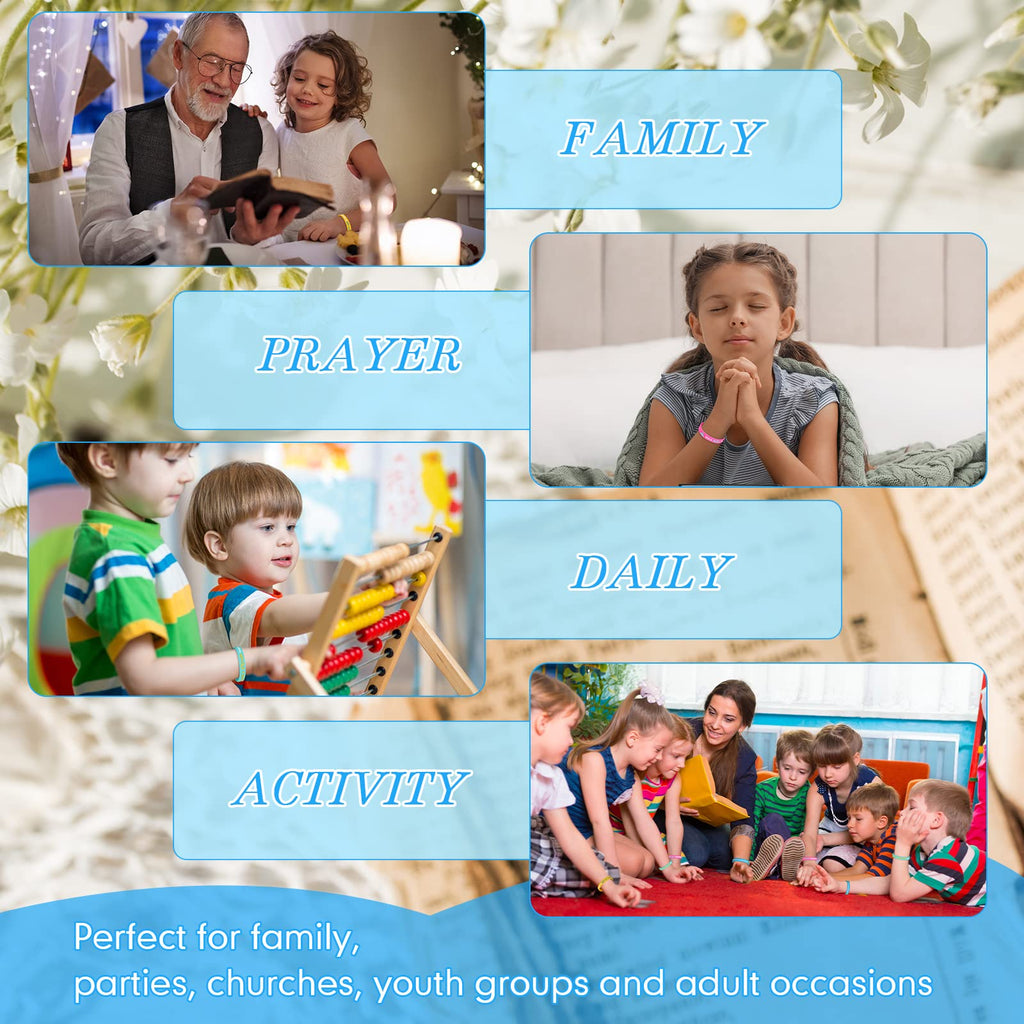Jerify 48-Pack Bible Verse Silicone Bracelets for Kids and Church Gifts – Vivid Colors
