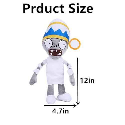 JHESAO 12-Inch Buckethead Zombie Plush Toy - PVZ Plushie, Soft Stuffed Doll