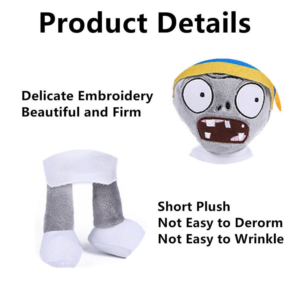 JHESAO 12-Inch Buckethead Zombie Plush Toy - PVZ Plushie, Soft Stuffed Doll