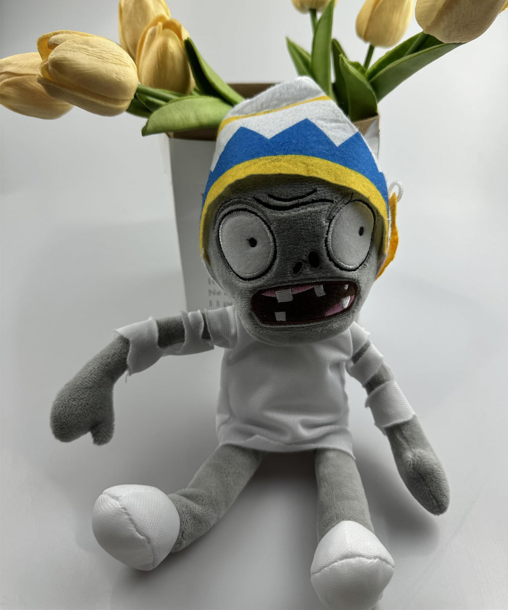 JHESAO 12-Inch Buckethead Zombie Plush Toy - PVZ Plushie, Soft Stuffed Doll